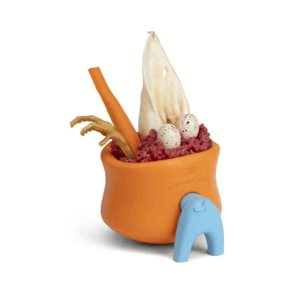 Westpaw-Zogoflex-Stopper-Toppl-orange-mit-blauem-Hinterteil-zum-Verschließen-der-Oeffnung-gefuellt-m